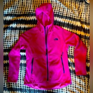 Women’s hot pink north face size medium light weight perfect condition!